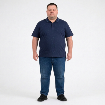 Мужское polo АННЕКС большого размера. Цвет тёмно-синий. Низ изделия прямой. (fu01974334)