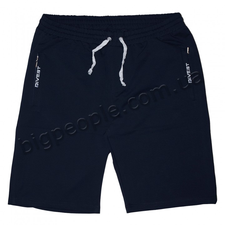 Трикотажні чоловічі шорти DIVEST великого розміру. Колір темно-синій. Пояс на резинці. (sh00315773)