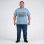 Футболка мужская POLO PEPE большого размера. Цвет голубой. Ворот полукруглый. (fu02062748)