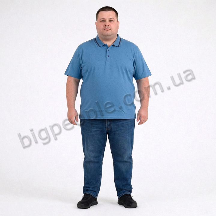 Мужское polo АННЕКС большого размера. Цвет синий. Низ изделия прямой. (fu01975331)