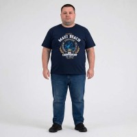 Футболка мужская ARMSTRONG большого размера. Цвет тёмно-синий. Ворот полукруглый. (fu02078324)