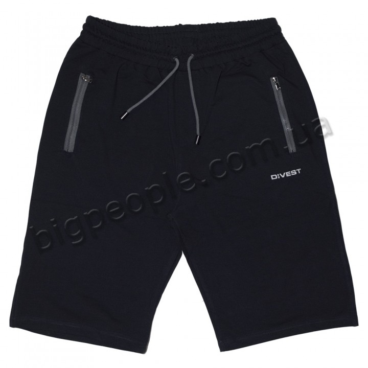 Трикотажні чоловічі капрі DIVEST великого розміру. Колір чорний. Пояс на резинці. (sh00307332)