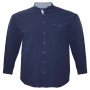 Тёмно-синяя однотонная мужская рубашка больших размеров BIRINDELLI (ru00638006)