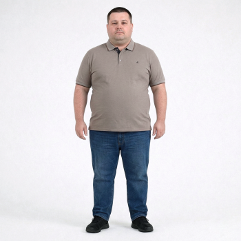 Мужское polo АННЕКС большого размера. Цвет бежевый. Низ изделия прямой. (fu01979851)