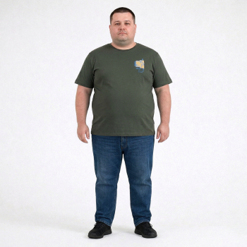 Футболка чоловіча TURHAN. Колір хакі. Комір напівкруглий. (fu02013774)