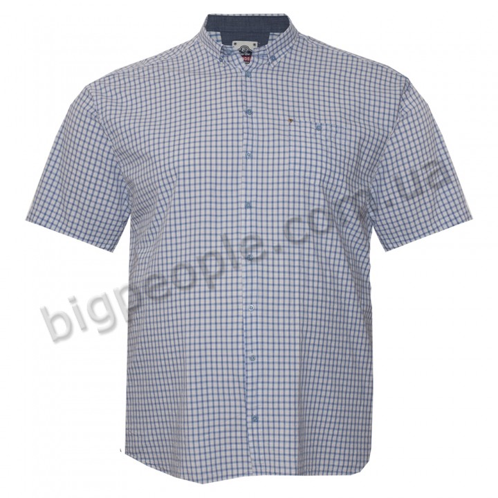 Синяя хлопковая мужская рубашка больших размеров BIRINDELLI (ru05248539)