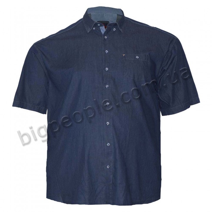 Джинсова бавовняна чоловіча сорочка великих розмірів BIRINDELLI (ru05161454)