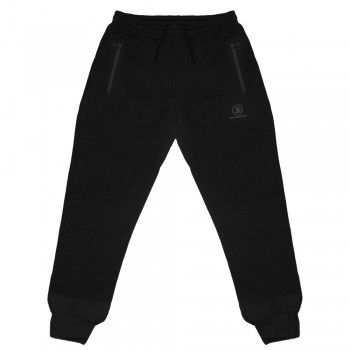Тёплые спортивные штаны ДЕКОНС большого размера. Цвет чёрный. Модель внизу на манжете. (BR00096905)