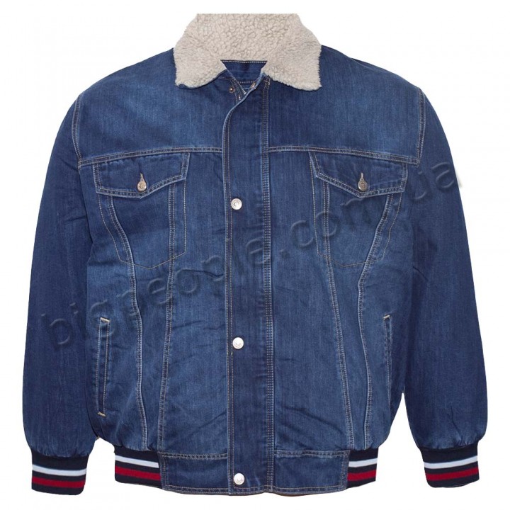 Чоловіча джинсова куртка DEKONS для великих людей. Колір темно-синій. (ku00508576)