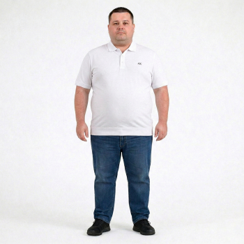 Мужское polo АННЕКС большого размера. Цвет белый. Низ изделия на манжете. (fu01958372)