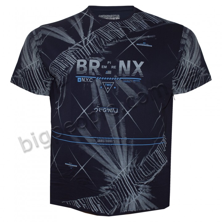Футболка чоловіча ARMSTRONG великого розміру. Колір темно-синій. Воріт напівкруглий. (fu01292331)