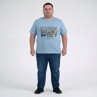 Футболка мужская POLO PEPE большого размера. Цвет голубой. Ворот полукруглый. (fu02062748)
