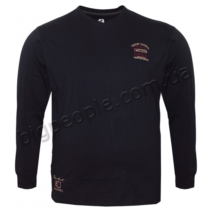 Чёрная мужская футболка с длинным рукавом ANNEX (fu01155886)