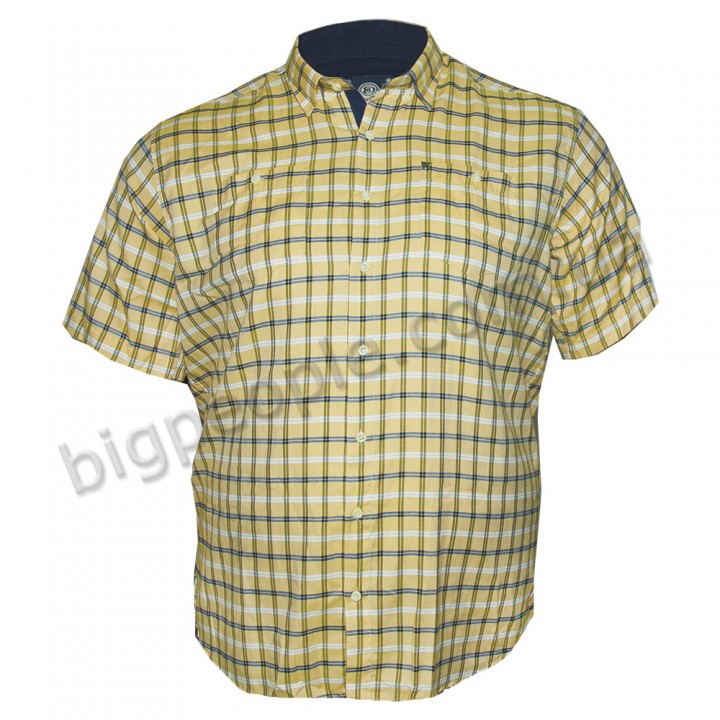 Жовта бавовняна сорочка великого розміру з коротким рукавом BIRINDELLI (ru00430964)
