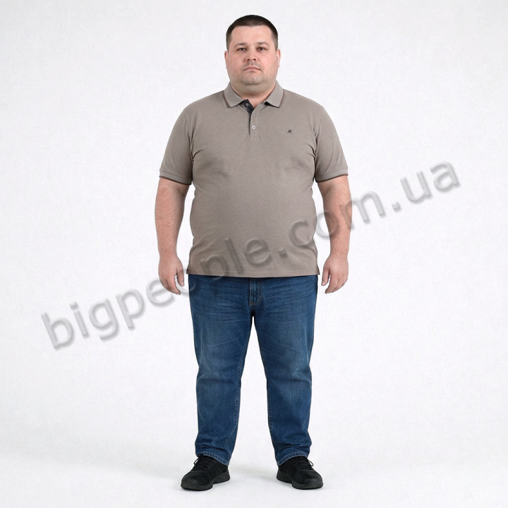 Мужское polo АННЕКС большого размера. Цвет бежевый. Низ изделия прямой. (fu01979851)