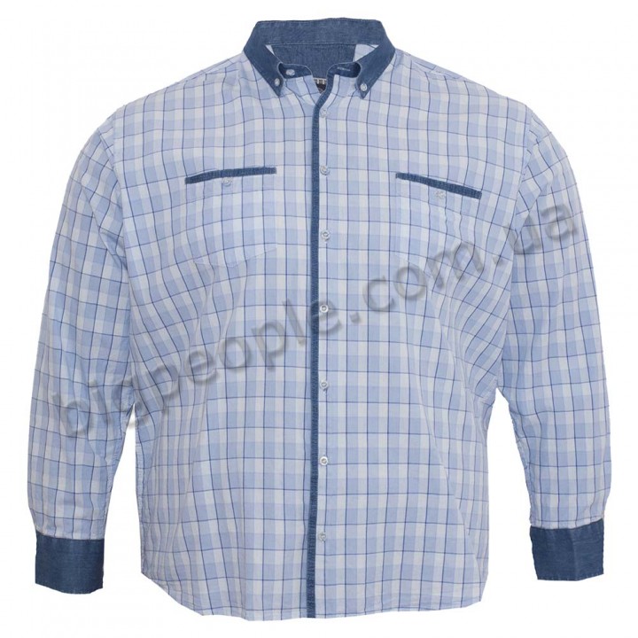 Голубая мужская рубашка больших размеров BIRINDELLI (ru00561918)