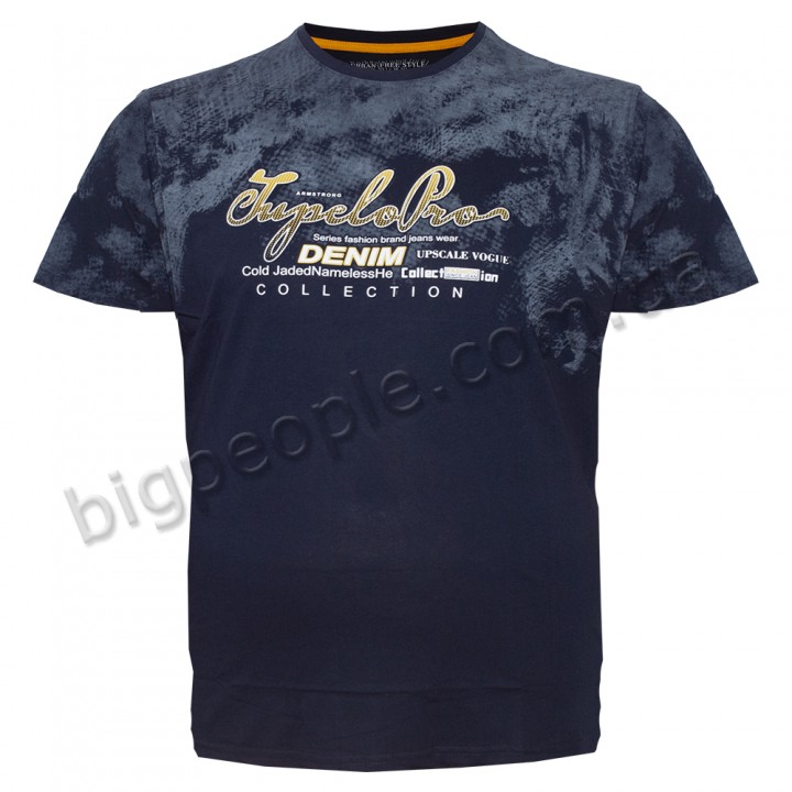Футболка чоловіча ARMSTRONG великого розміру. Колір темно-синій. Воріт напівкруглий. (fu01418675)