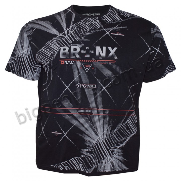 Футболка чоловіча ARMSTRONG великого розміру. Колір чорний. Воріт напівкруглий. (fu01295132)