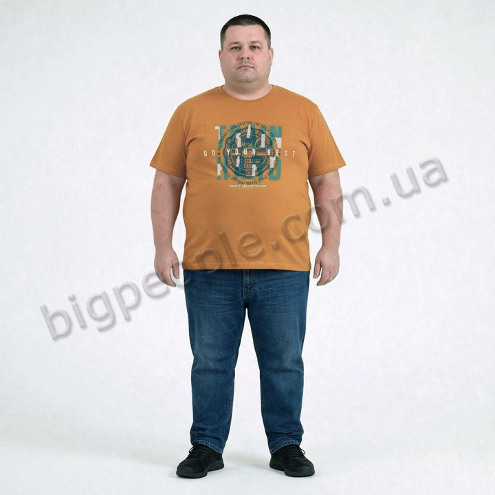 Футболка чоловіча ARMSTRONG великого розміру. Колір помаранчевий. Комір напівкруглий. (fu02003817)