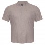 Бежевая льняная мужская рубашка больших размеров BIRINDELLI (ru05225824)