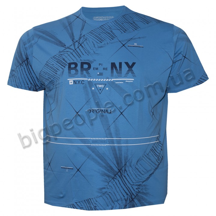 Футболка чоловіча ARMSTRONG великого розміру. Колір блакитний. Воріт напівкруглий. (fu01294227)