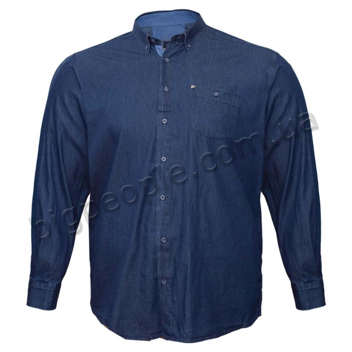 Тёмно-синяя мужская рубашка больших размеров BIRINDELLI (ru00672772)