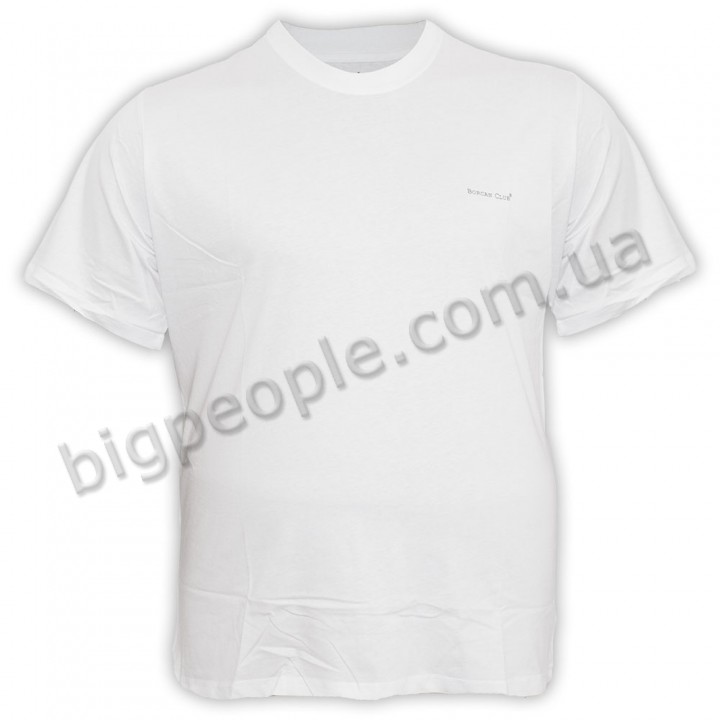 Мужская футболка БОРКАН КЛУБ большого размера. Цвет белый. Ворот полукруглый. (fu00544132)