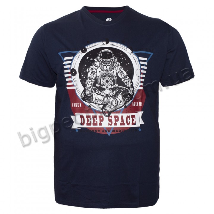 Футболка чоловіча ANNEX великого розміру. Колір темно-синій. Воріт напівкруглий. (fu01179413)