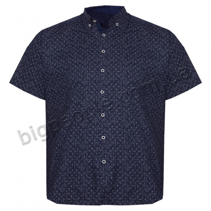 Темно-синя стрейчева чоловіча сорочка великих розмірів BIRINDELLI (ru05177559)