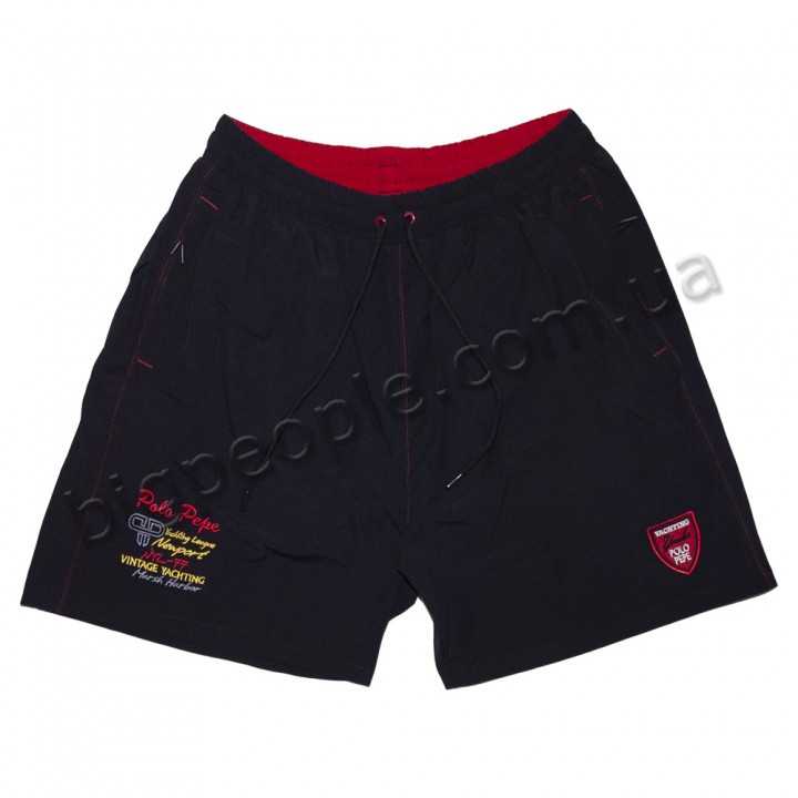 Великі чорні плавальні шорти для чоловіків POLO PEPE (sh00313009)