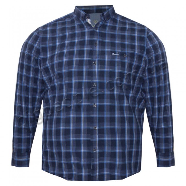 Тёмно-синяя классическая мужская рубашка больших размеров CASTELLI (ru00658226)