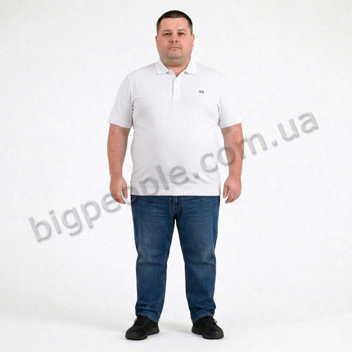 Мужское polo АННЕКС большого размера. Цвет белый. Низ изделия на манжете. (fu01958372)
