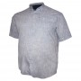 Серо-голубая льняная мужская рубашка больших размеров BIRINDELLI (ru00449063)