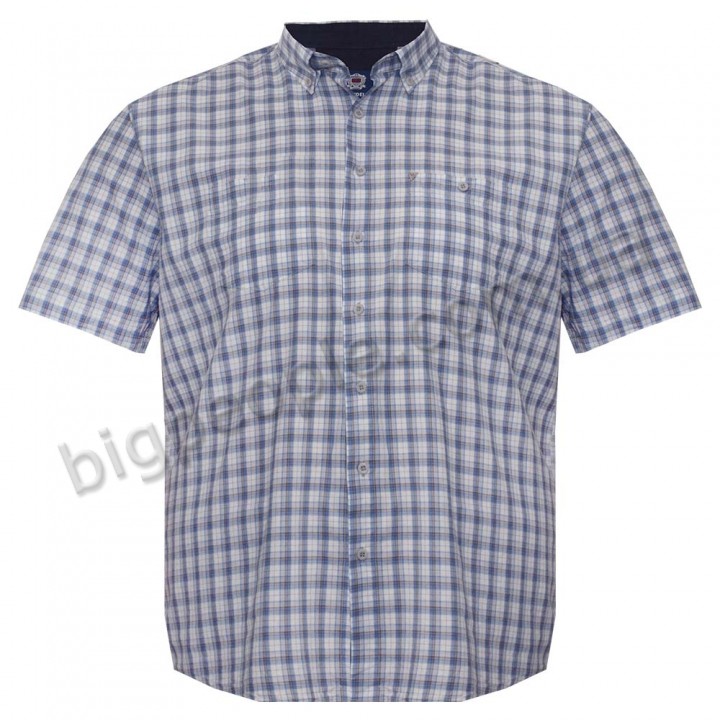 Синяя хлопковая мужская рубашка больших размеров BIRINDELLI (ru05231546)