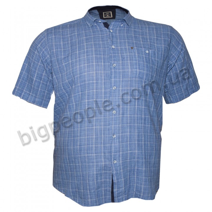 Синя сорочка великого розміру з коротким рукавом BIRINDELLI (ru00419031)