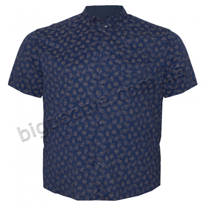 Тёмно-синяя стрейчевая мужская рубашка больших размеров BIRINDELLI (ru05246398)