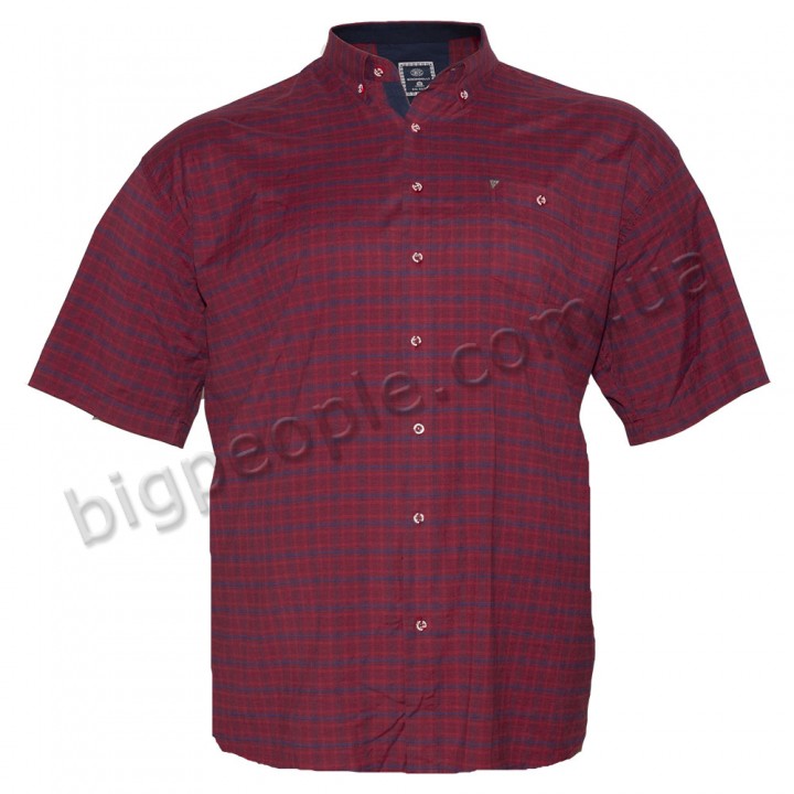 Рубашка мужская БИРИНДЕЛЛИ большого размера. Цвет бордовый. (ru00409064)