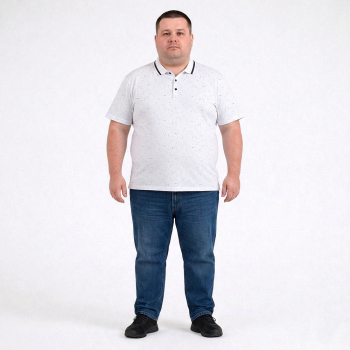Мужское polo АННЕКС большого размера. Цвет белый. Низ изделия прямой. (fu01976335)