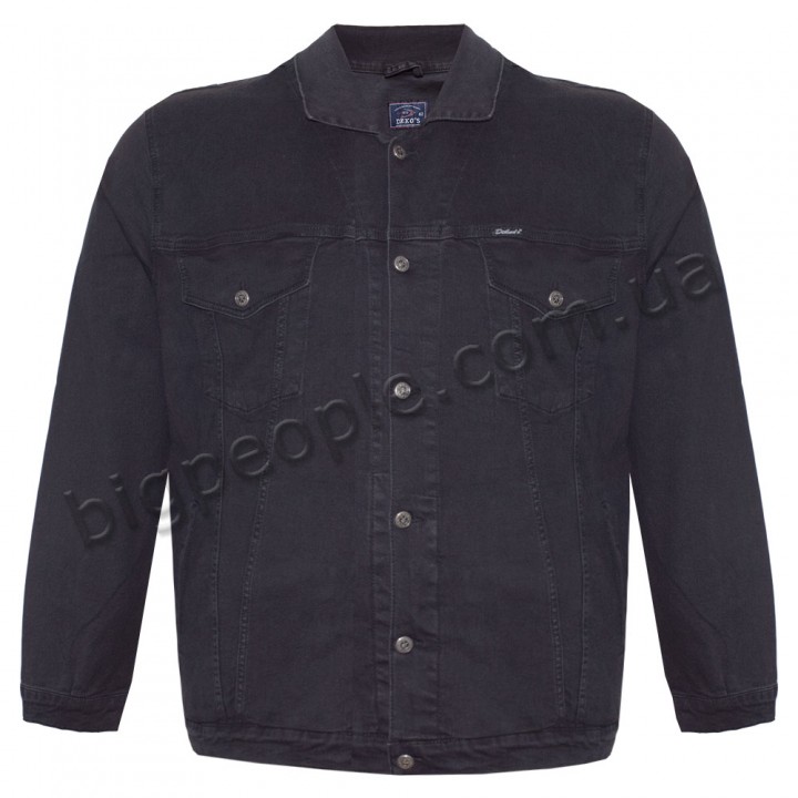 Мужская джинсовая куртка DEKONS для больших людей. Цвет чёрный. (ku00323774)