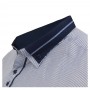 Белая в полоску хлопковая мужская рубашка больших размеров BIRINDELLI (ru00596771)