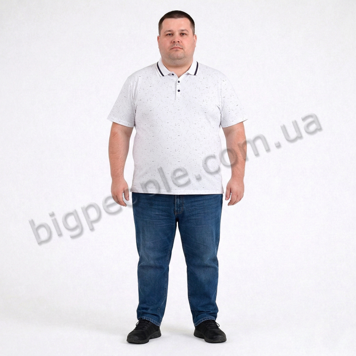 Мужское polo АННЕКС большого размера. Цвет белый. Низ изделия прямой. (fu01976335)