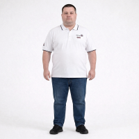 Мужское polo АННЕКС большого размера. Цвет белый. Низ изделия прямой. (fu01966284)