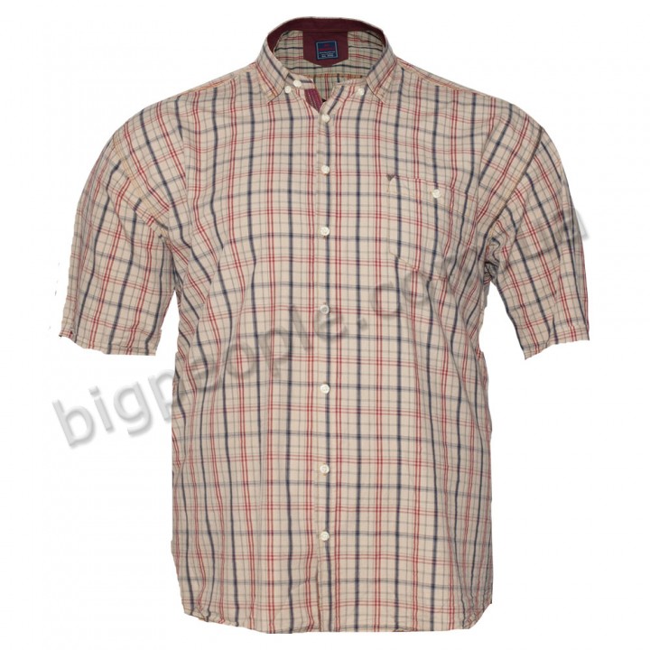 Рубашка мужская БИРИНДЕЛЛИ для больших людей. Цвет бежевый. (ru00411097)