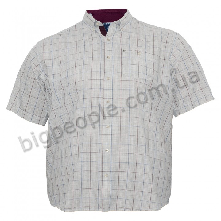 Серая льняная мужская рубашка больших размеров BIRINDELLI (ru00482441)