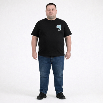 Футболка чоловіча TURHAN. Колір чорний. Комір напівкруглий. (fu02018945)