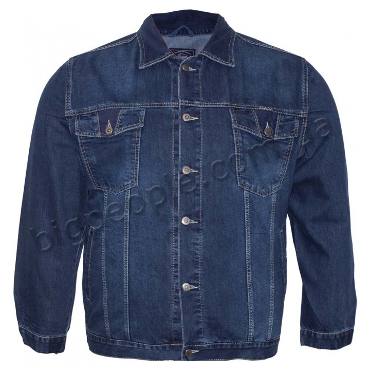 Чоловіча джинсова куртка DEKONS для великих людей. Колір темно-синій. (ku00411662)