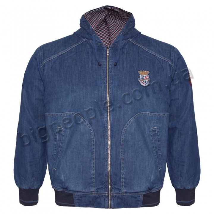 Чоловіча джинсова куртка DEKONS для великих людей. Колір темно-синій. (ku00516901)