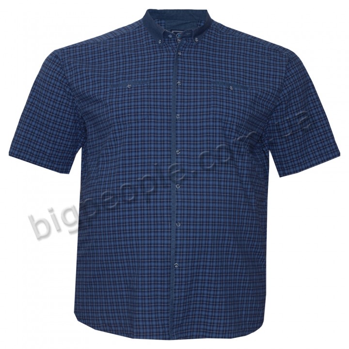 Синя бавовняна чоловіча сорочка великих розмірів BIRINDELLI (ru05241775)