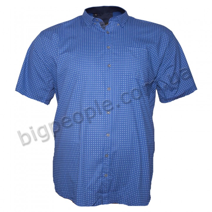 Синя сорочка великого розміру з коротким рукавом BIRINDELLI (ru00424591)