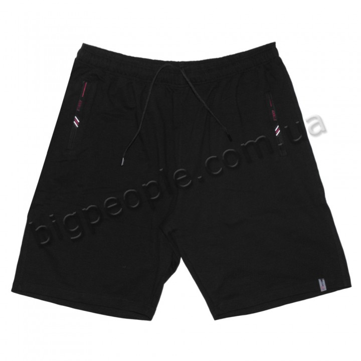 Трикотажні чоловічі шорти ANNEX великого розміру. Колір чорний. Пояс на резинці. (sh00302885)